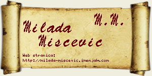 Milada Miščević vizit kartica